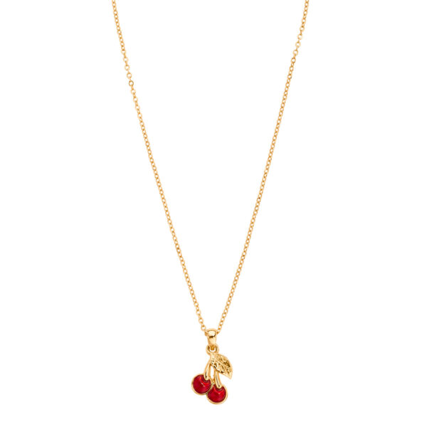 Collar con dije de cerezas